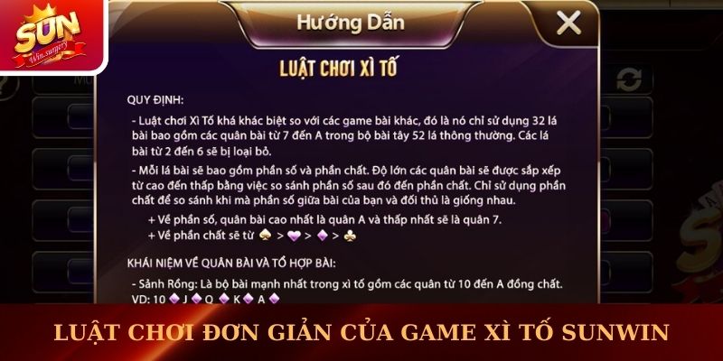 Luật chơi đơn giản của game xì tố Sunwin