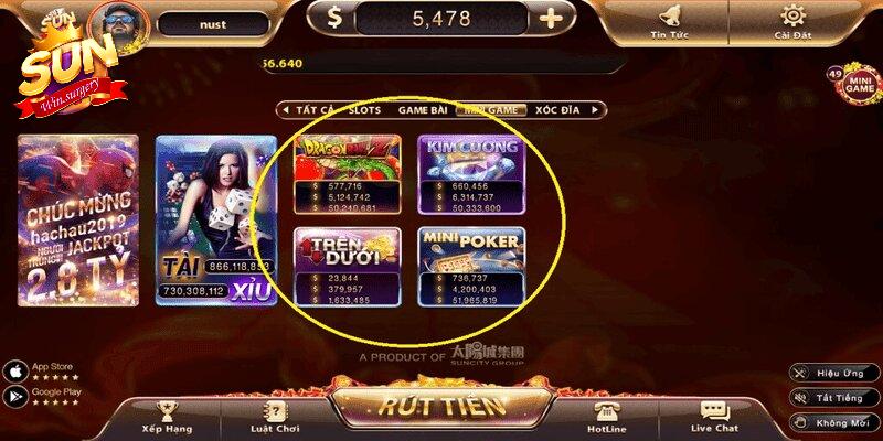 Mỗi trò Nổ hũ vip ở Suwin đều có tính năng riêng